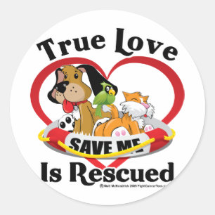 Sticker Rond True Love est Secouru