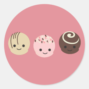 Sticker Rond Truffes au chocolat mignonnes