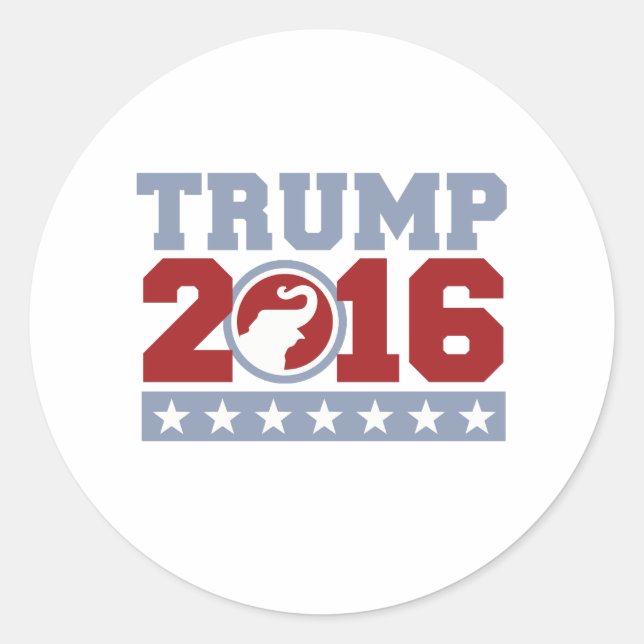 Sticker Rond Trump 2016 Round Elephant Design (Devant)