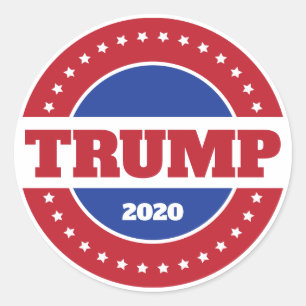 Sticker Rond Trump 2020 Rouge Blanc & Bleu