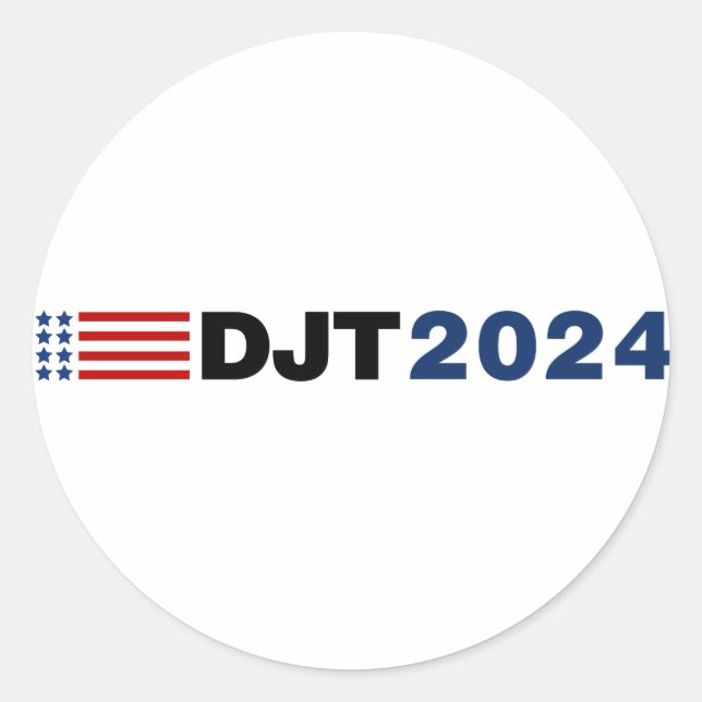 Sticker Rond Trump 2024 DJT (Devant)