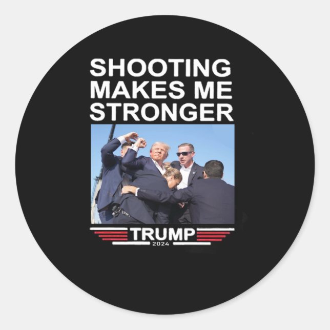 Sticker Rond Trump 2024 me rend plus fort (Devant)