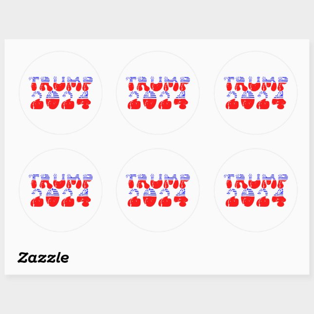 Sticker Rond Trump 2024 Patriotic Super Retro (Feuille)