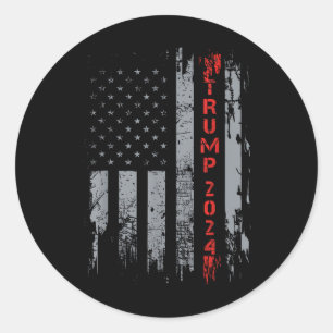 Sticker Rond Trump 2024 Redonner à l'Amérique le drapeau améric