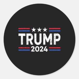 Sticker Rond Trump 2024 Redonner à l'Amérique le drapeau améric
