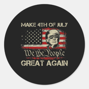 Sticker Rond Trump 2024 rend 4 juillet grand à nouveau F améric