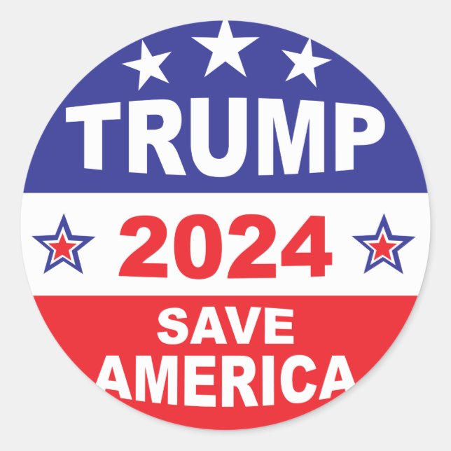 STICKER ROND TRUMP 2024 SAVE AMERICA (Devant)