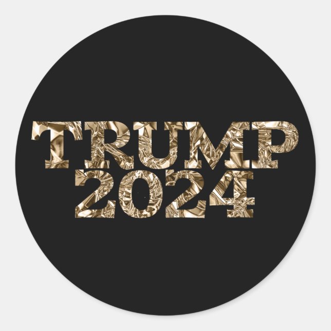 Sticker Rond Trump 2024 sur le noir (Devant)