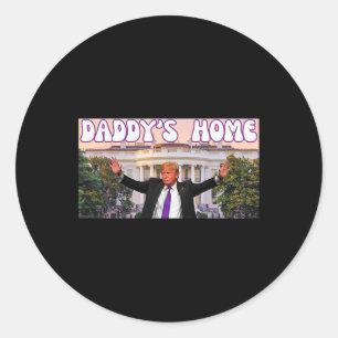 Sticker Rond Trump 2024 : Trump 2024 à la maison de papa