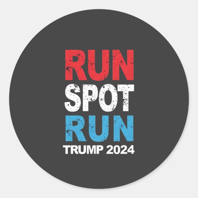 Sticker Rond Trump 2024 Trump Vance élection de Run Spot Run Tr (Devant)