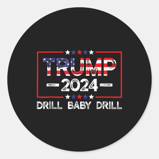 Sticker Rond Trump 2025 Drill By (Devant)