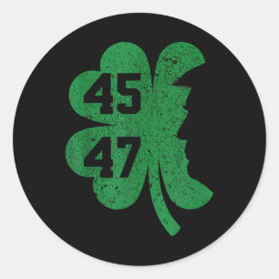 Sticker Rond Trump 45 47 Président Saint-Patricks Shamrock de l