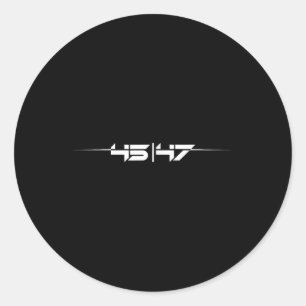 Sticker Rond Trump 45 47 Trump rétro futuriste