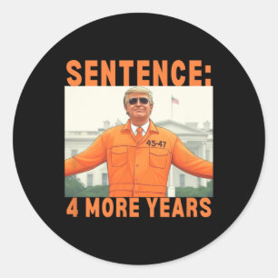 Sticker Rond Trump 4 ans de prison supplémentaire 45 47 Maison 