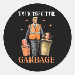 Sticker Rond Trump A Le Temps De Sortir Les Ordures
