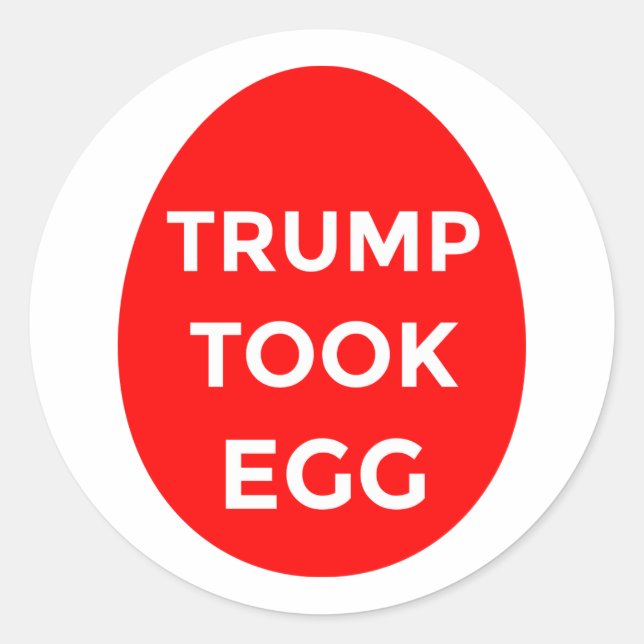 Sticker Rond Trump a pris l'autocollant Oeuf (Devant)