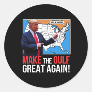 Sticker Rond Trump Amérique du Golfe du Mexique Président Trump