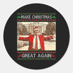 Sticker Rond Trump amusant faire de Noël une grande nouvelle fa