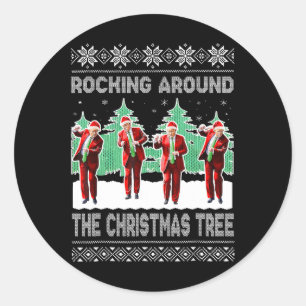 Sticker Rond Trump Arrosant Autour De L'Arbre De Noël De Vilain