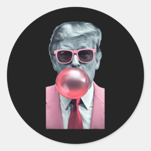 Sticker Rond Trump Bubble Gum Yum