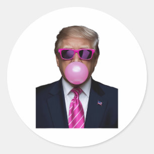 Sticker Rond Trump Buble Gum Rose