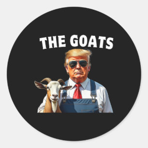 Sticker Rond Trump Chèvres Mega Agriculture Drôle Hommes Femmes
