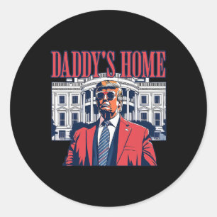 Sticker Rond Trump Daddy Accueil Maison Blanche États-Unis Drap