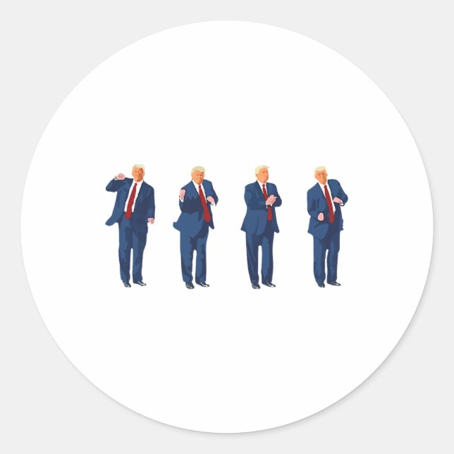 Sticker Rond Trump Dance 4 juillet Trump 2024 (Devant)