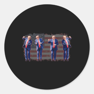 Sticker Rond Trump Dance Pro Trump 2024 Président Trump 45 47