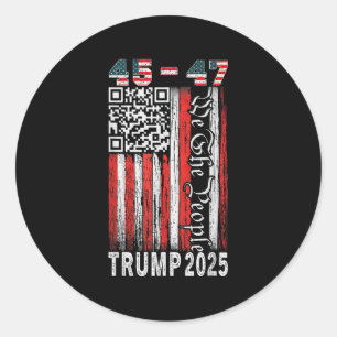 Sticker Rond Trump Dance Troll Qr Drôle Président Trump Dance C
