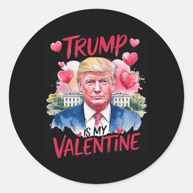 Sticker Rond Trump dans ma Saint Valentin drôle Saint Valentin  (Devant)