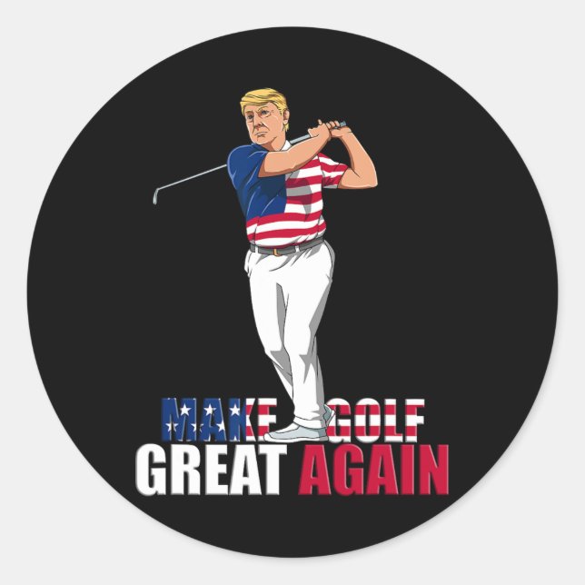 Sticker Rond Trump - Drôle cadeau Golf (Devant)