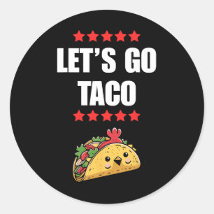 Sticker Rond Trump drôle toujours poules dehors mème Let's Go T