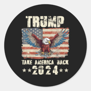 Sticker Rond Trump Eagle Président américain 2024 Reprendre l'A