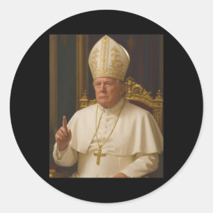 Sticker Rond Trump en pape Tee Meme drôle 1