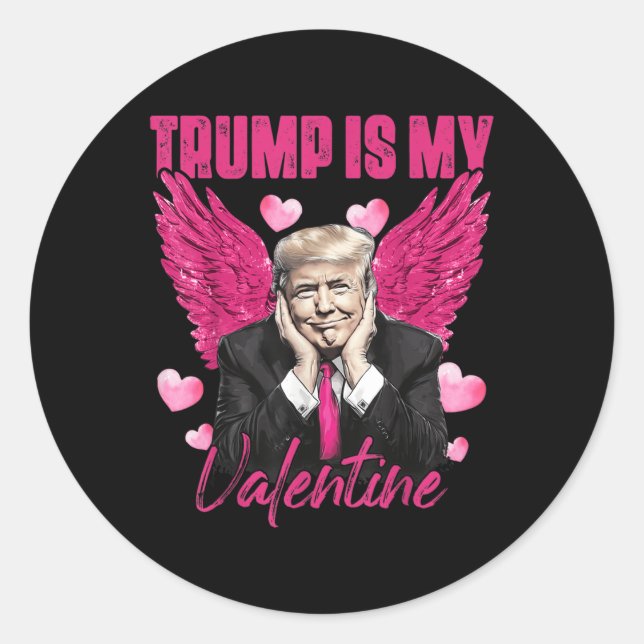 Sticker Rond Trump est ma chemise Saint-Valentin Trump Valentin (Devant)