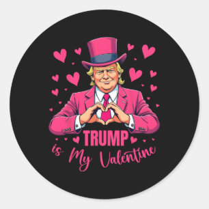 Sticker Rond Trump Est Mon Valentin Drôle Rose Trump Saint Vale