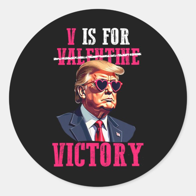 Sticker Rond Trump et la Saint-Valentin sont pour la victoire T (Devant)