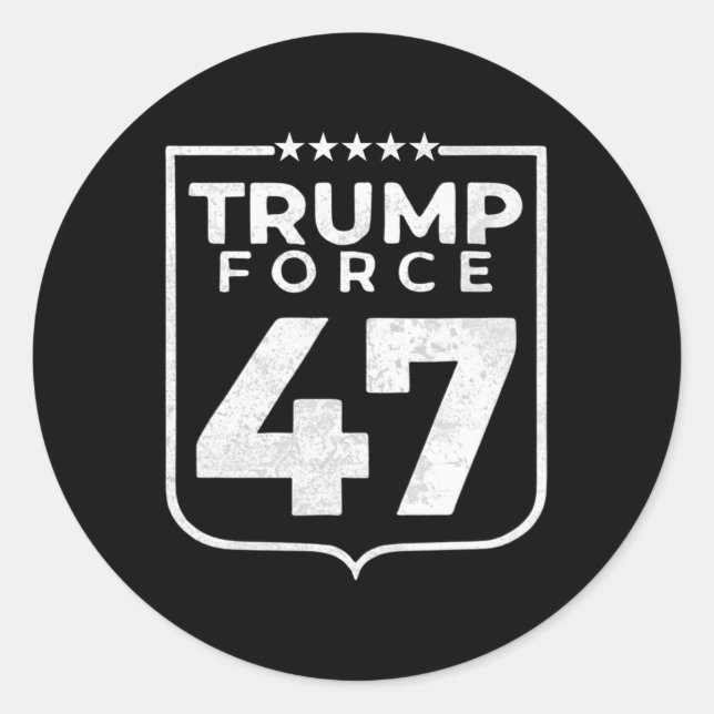 Sticker Rond Trump Force 47 (Devant)