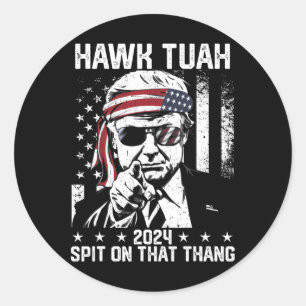 Sticker Rond Trump Funny Hawk Tush Spin Sur Ce Thang