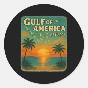 Sticker Rond Trump Golfe des États-Unis Amérique 2025 Trump Mer