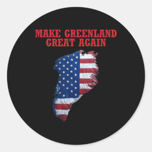 Sticker Rond Trump Groenland États-Unis Drapeau Rendre le Groen