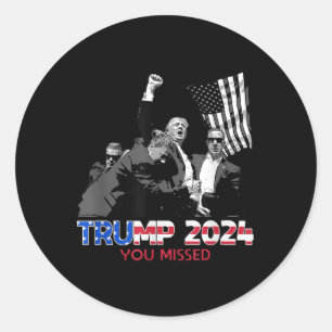 Sticker Rond Trump Ination Bloody Ear Butler Trump Xou Manqué