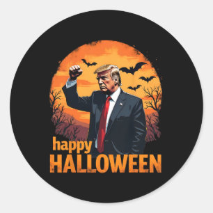 Sticker Rond Trump Joyeux Halloween Trump Vance Usa Trump Hallo