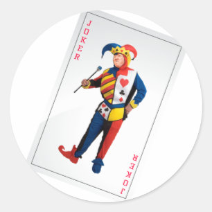 Sticker Rond Trump la carte de joker de clown