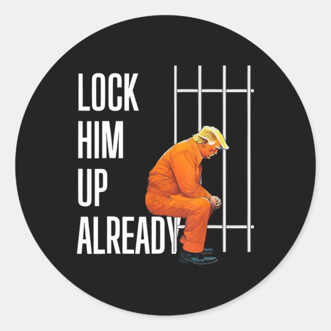 Sticker Rond Trump Le Verrouille Déjà (Devant)