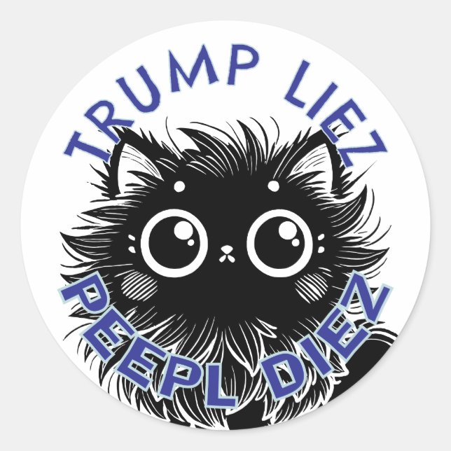 Sticker Rond Trump Lolcat (Devant)