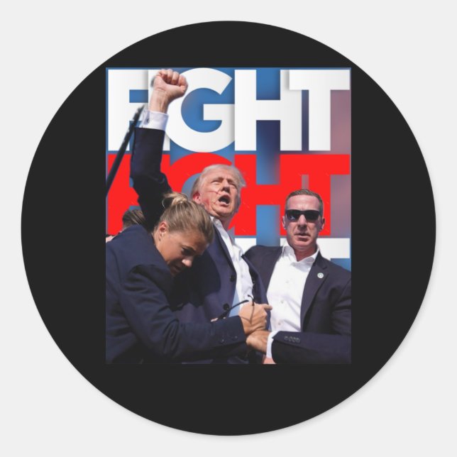 Sticker Rond Trump lutte pour l'Amérique Trump sans dédain 1 (Devant)