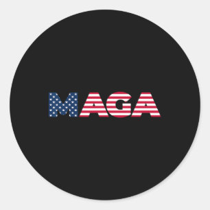 Sticker Rond Trump Maga Freedom 4 juillet 2024 Drapeau américai
