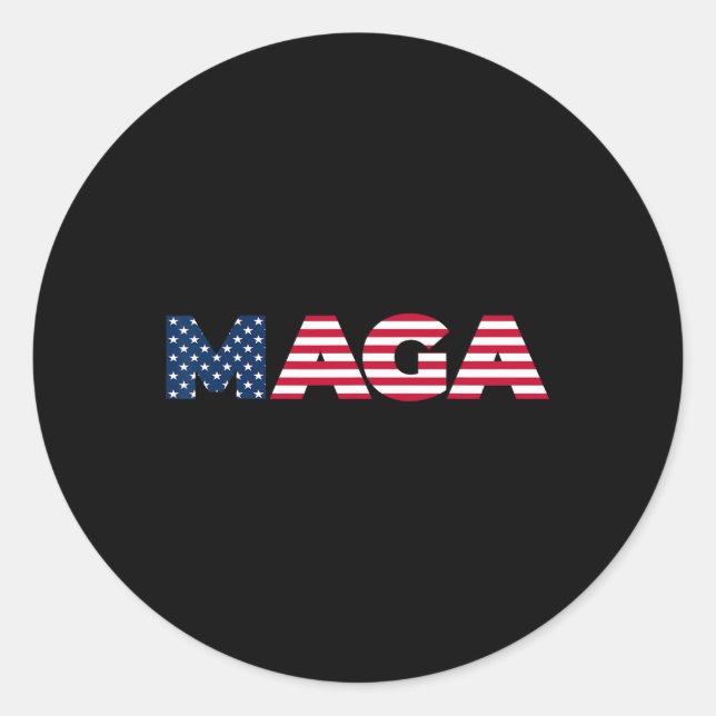 Sticker Rond Trump Maga Freedom 4 juillet 2024 Drapeau américai (Devant)